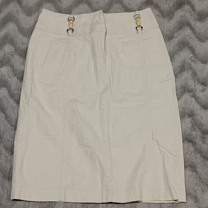 New York And Company Womens Size 2 Creme Linen Blend Pencil Skirt